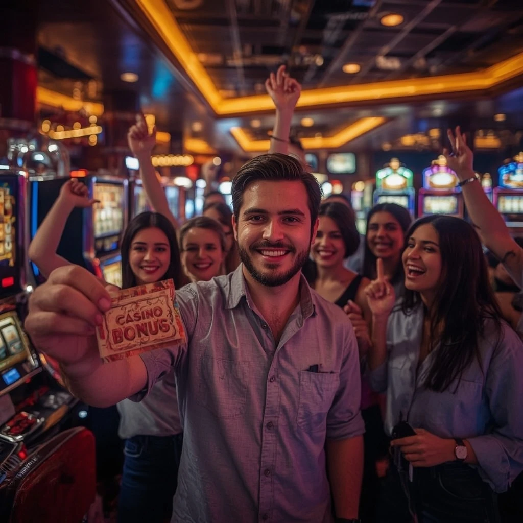 une personne tenant un bonus Luck Of Spins Casino